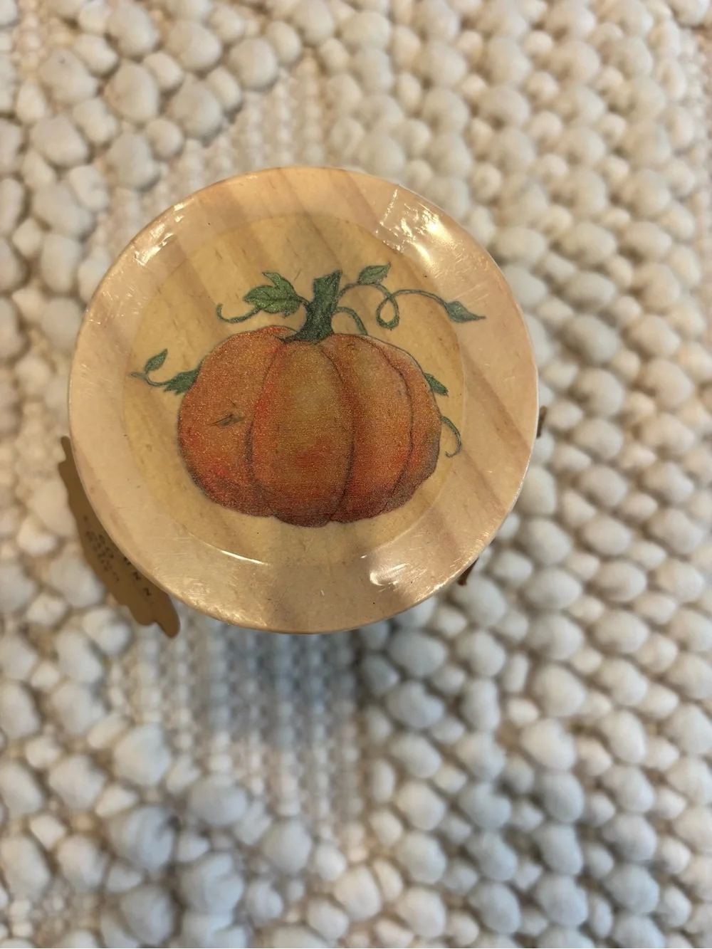 NWT Rae Dunn Thankful Fall glass jar container with 60 cotton balls